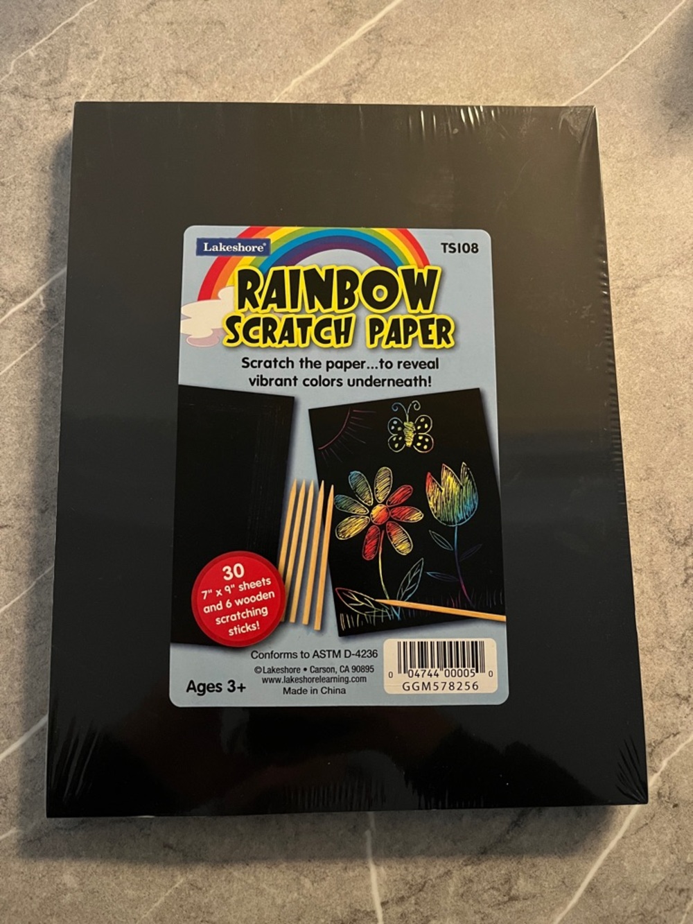 Lakeshore Black Rainbow Scratch Paper - each pack includes 30 sheets!